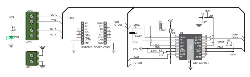 Schematic - Mikroe MIKROE-3032 Brushless 5 Click